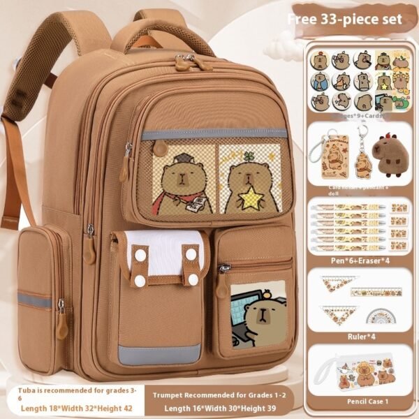 Cartoon Dolphin Kapibala Children's Backpack - Image 2