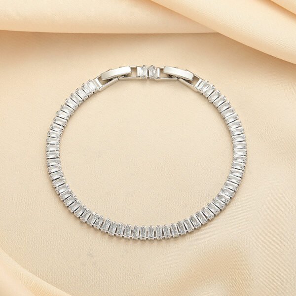 European And American Simple Rectangular Affordable Luxury Style Full Diamond Fashion All-match Bracelet - Image 2