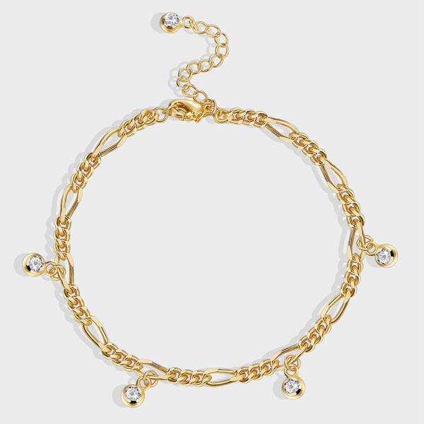 Zircon Anklet For Women Copper-plated Gold - Image 3