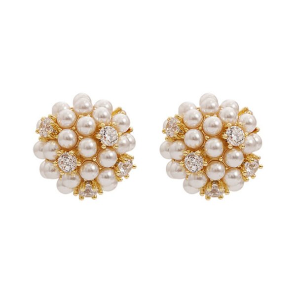 Women's Non-Piercing Pearl Rice Ball Ear Clips - Image 3