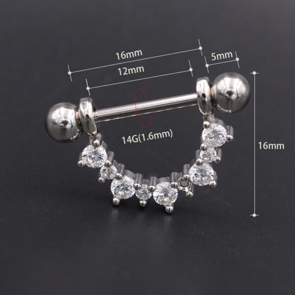 Nipple Ring U-shaped Diamond Nipple Ring Ornament Accessories - Image 7