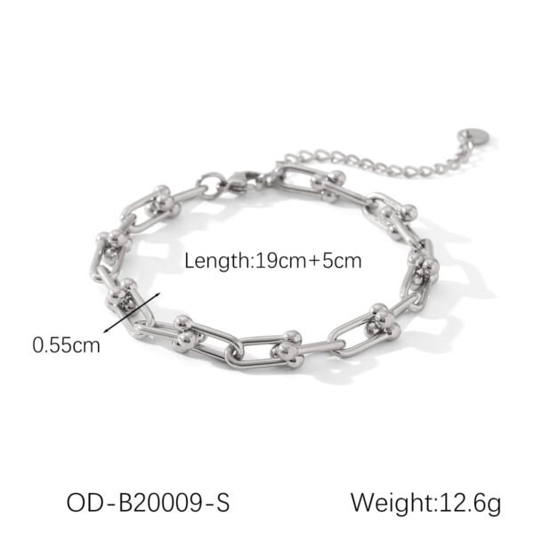 Unisex Stainless Steel Horseshoe Jewelry Set - Image 6