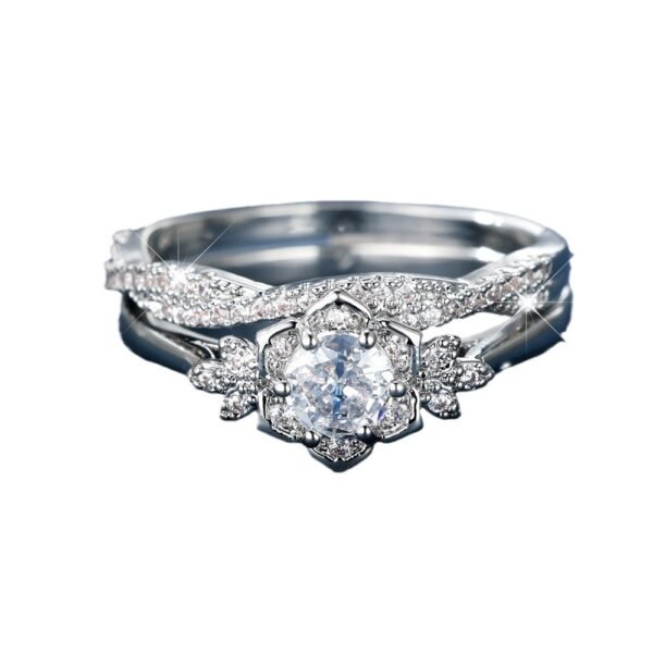 Unisex Retro Diamond Lace Opal Ring - Image 5