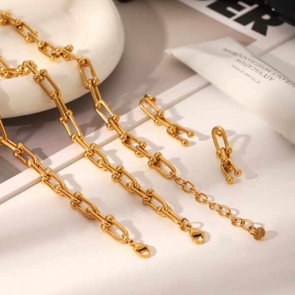 Unisex Stainless Steel Horseshoe Jewelry Set - Image 10