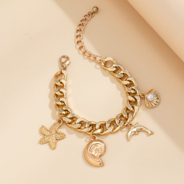 Creative Boho Conch Dolphin Starfish Pendant Choker Necklace Bracelets Women Trendy Vintage Tassel Chain Grunge Jewelry Fashion Jewelry - Image 2