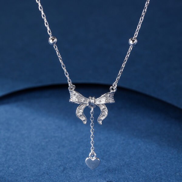 Women's S925 Silver Butterfly Heart Clavicle Necklace - Image 3