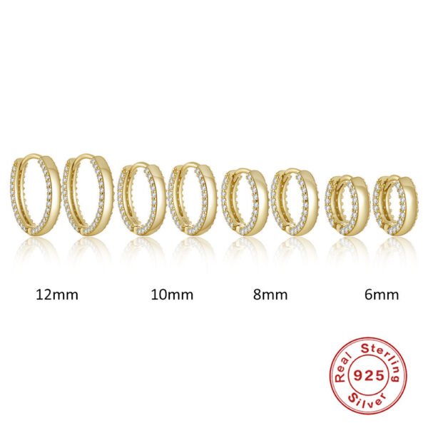 Women's S925 Silver Double Row Diamond Earrings - Image 6
