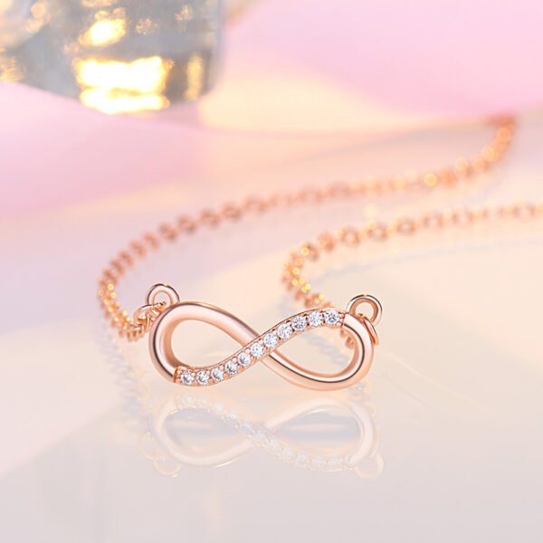 Japanese And Korean Sweet Art Micro Rhinestone 8-shaped Clavicle Necklace - Image 3