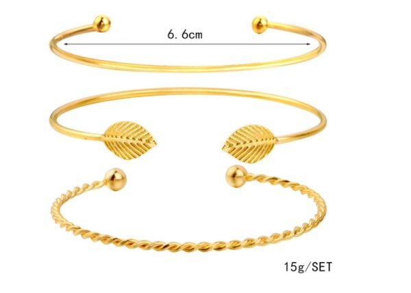 Modyle   Gold Color Crystal Wedding Bracelets Set CZ Stone Heart Bracelets Bangles For Woman - Image 3