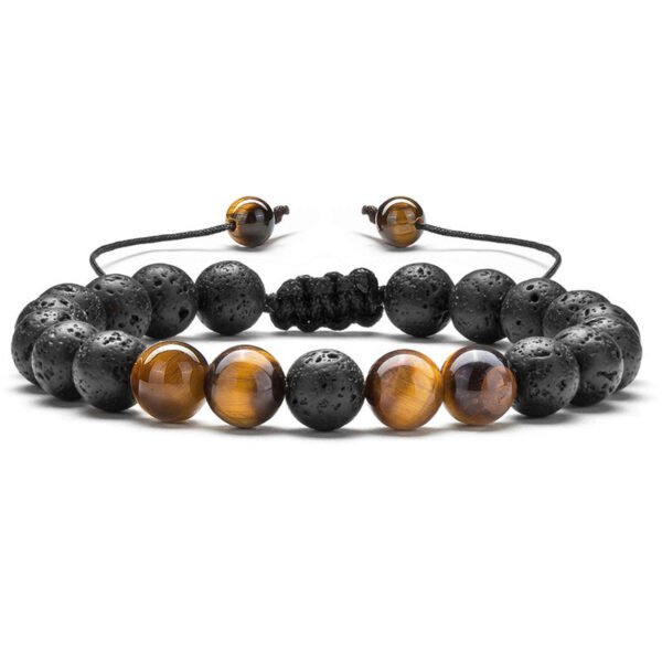 Tiger Eye Couple Bracelets Matte Black Agate Beads Bracelet - Image 3
