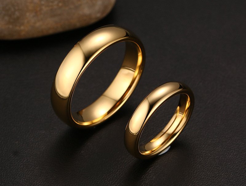 Meaeguet Tungsten Carbide Gold-Color Couple Rings - Image 3