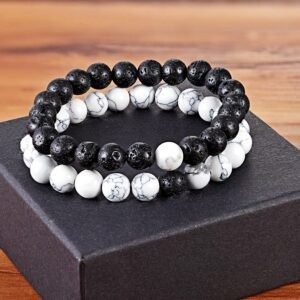 A Set Of Couple Bracelets Natural Stone Yoga Beaded Bracelets