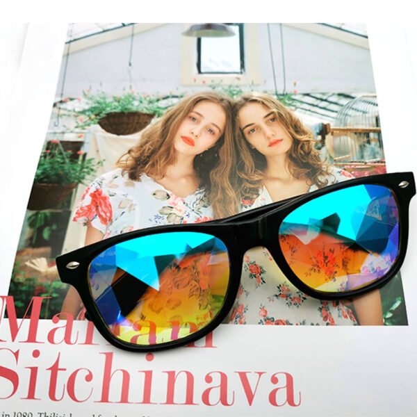 Rice Nail Glass Faceted Kaleidoscope Glasses Dance Bar Photo Props Glasses - Image 3