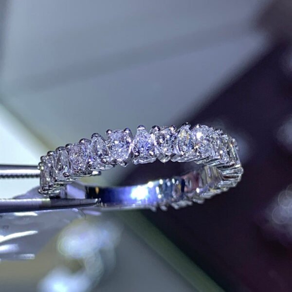 Simple Luxury Inlaid Waterdrop Rhinestone Rings Women's Simple - Image 6