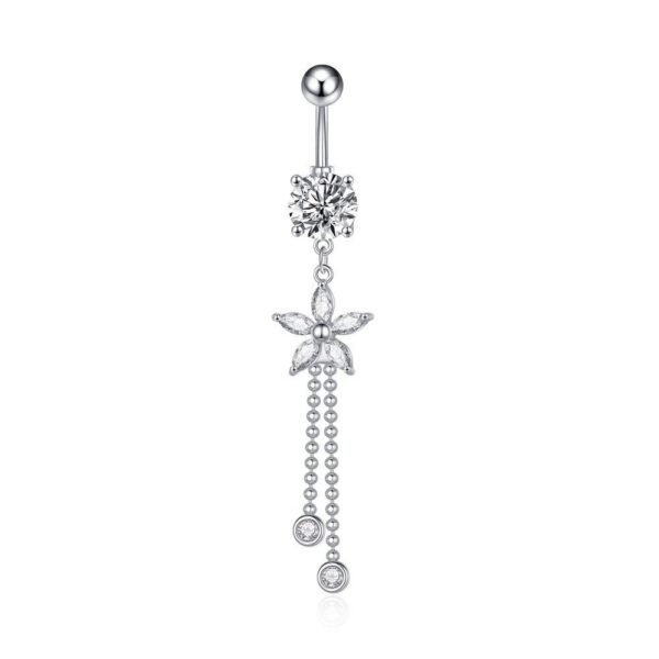 Unisex Zircon Tassel Stainless Steel Navel Stud - Image 10