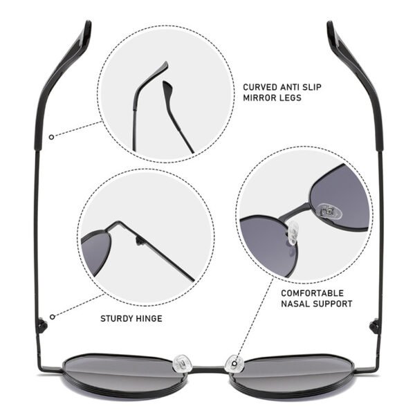 Round Metal Sunglasses UV400 Sunglasses - Image 3
