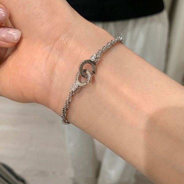 Women's Double Ring Lock Alloy Bracelet - Image 5