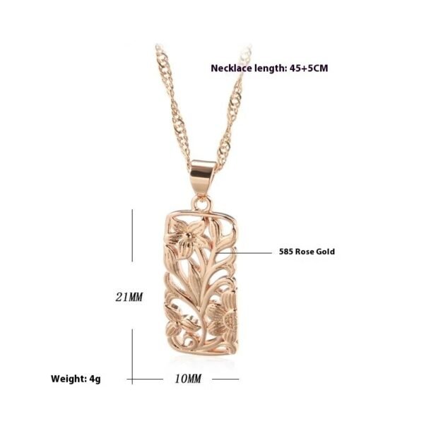Women's Hollowed-Out Flower Copper Clavicle Necklace - Image 4