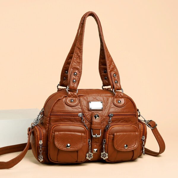 Retro Women's PU Chain Messenger Bag - Image 2