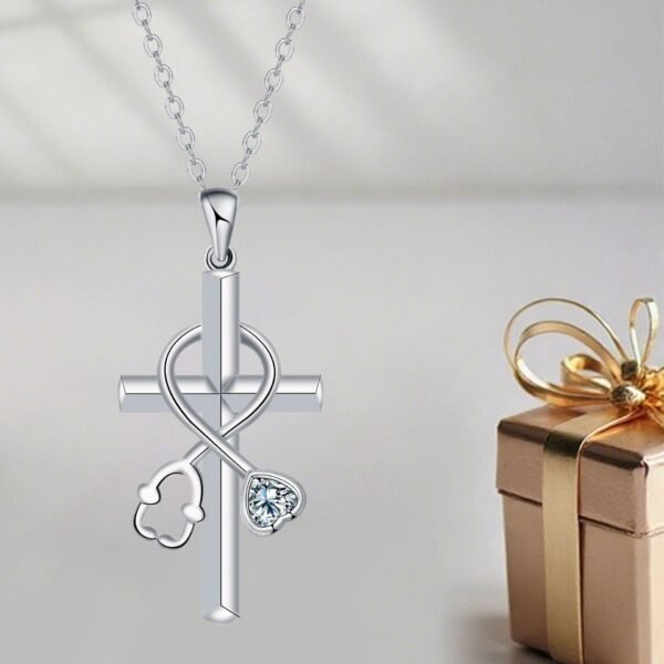 Women's Cross Stethoscope Copper Necklace - Image 3