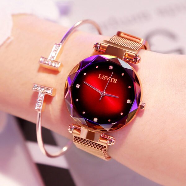 Rose Gold Magnetic Watch