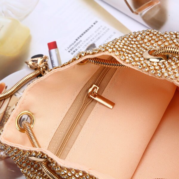 Women Crystal Diamond Clutch Bags String Satin Crossbody Bag Glitter Evening Bags Gold Clutch Party Purse Woman Handbag - Image 6