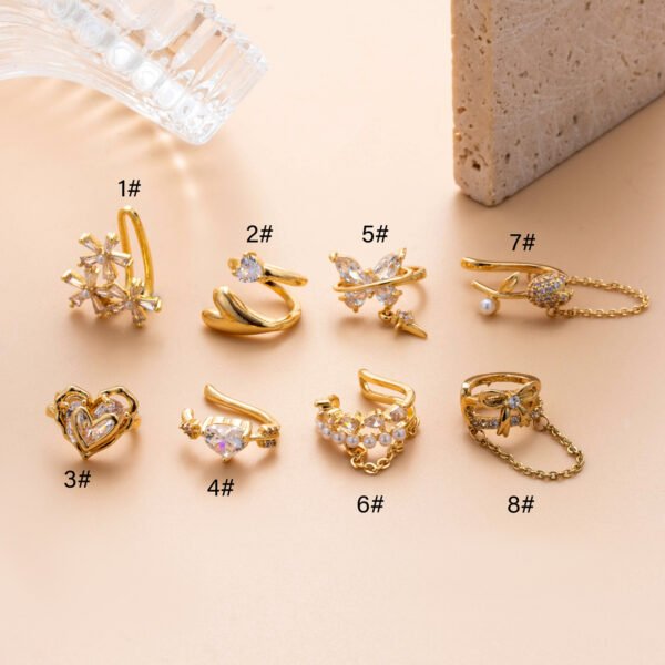 Women's Zircon Butterfly Non-Piercing Ear Clip - Image 9