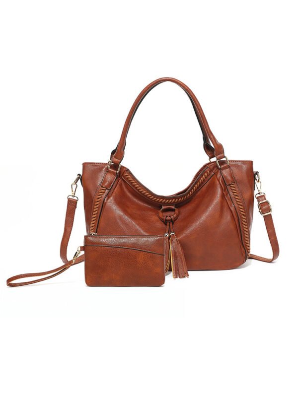 Women's Retro PU Bucket Shoulder Messenger Bag - Image 5