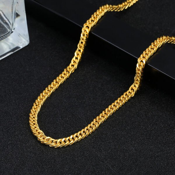 4MM Gold-plated NK Squashed Necklace Ornament - Image 5