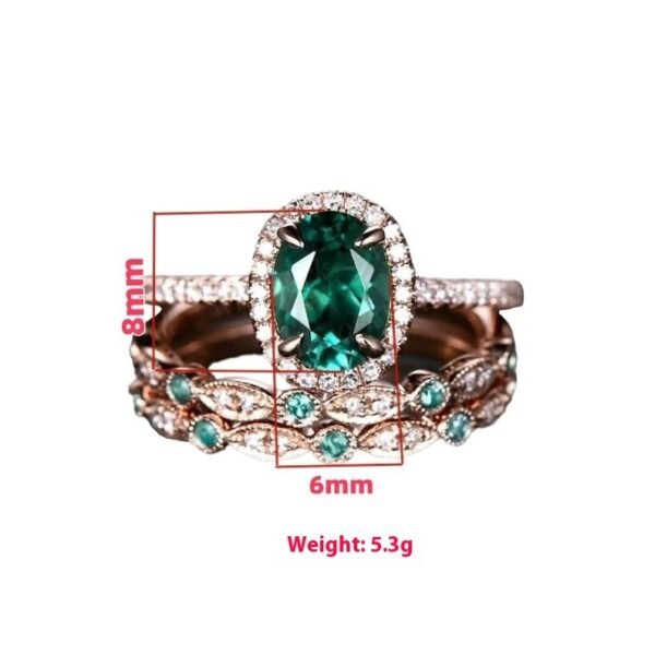 Fashion Personality Three-in-one Emerald Laminated Ring - Image 4