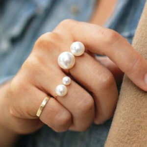 Adjustable Pearl Ring