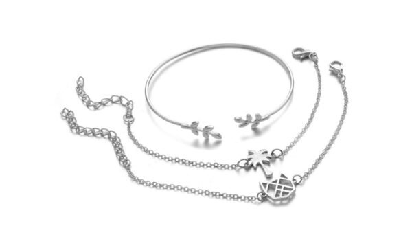 Modyle   Gold Color Crystal Wedding Bracelets Set CZ Stone Heart Bracelets Bangles For Woman - Image 4