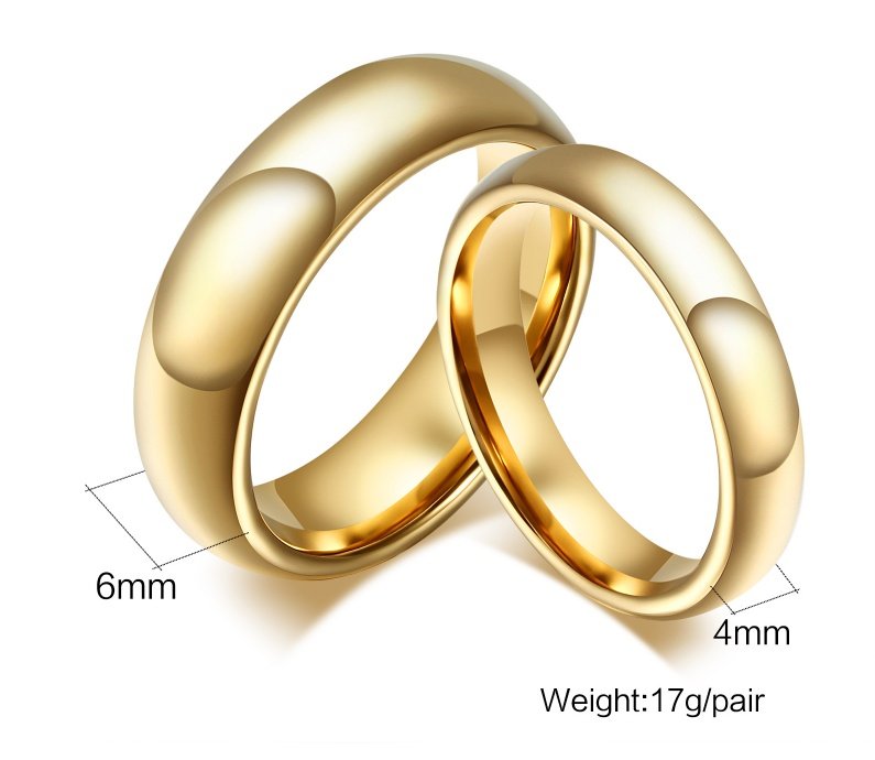 Meaeguet Tungsten Carbide Gold-Color Couple Rings - Image 4