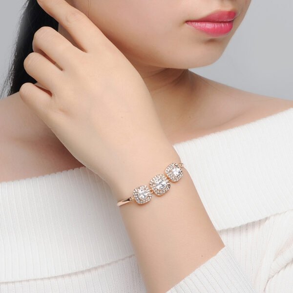 Popular Square Rock Candy Full Diamond Women's Bracelet - Image 2