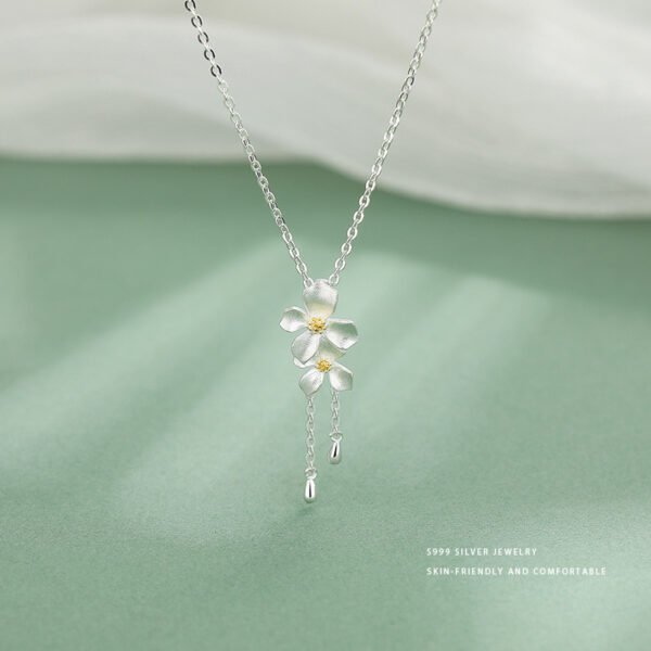 Women's S925 Silver Gardenia Jewelry Set - Image 5