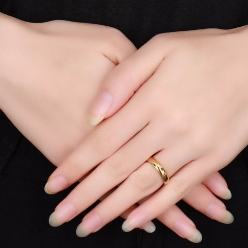 Meaeguet Tungsten Carbide Gold-Color Couple Rings - Image 2