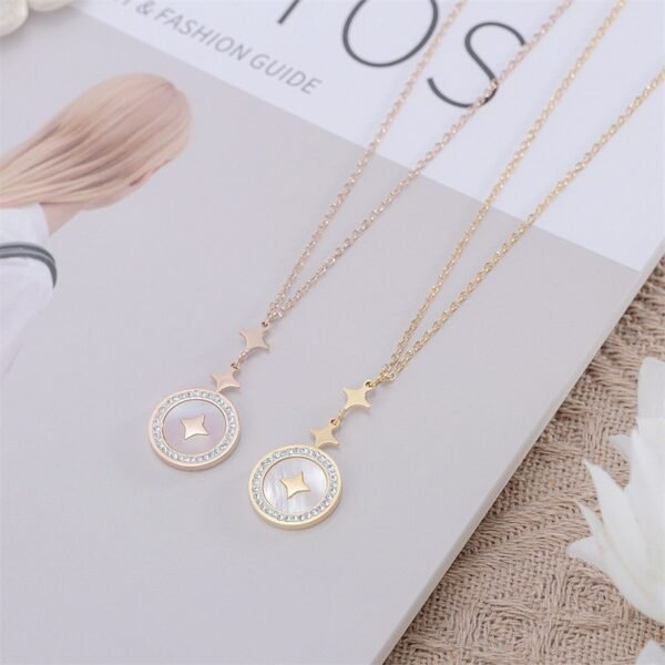 Women's Six-Pointed Star Titanium Steel Necklace - Image 7