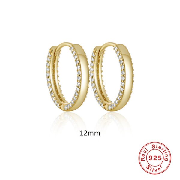 Women's S925 Silver Double Row Diamond Earrings - Image 5