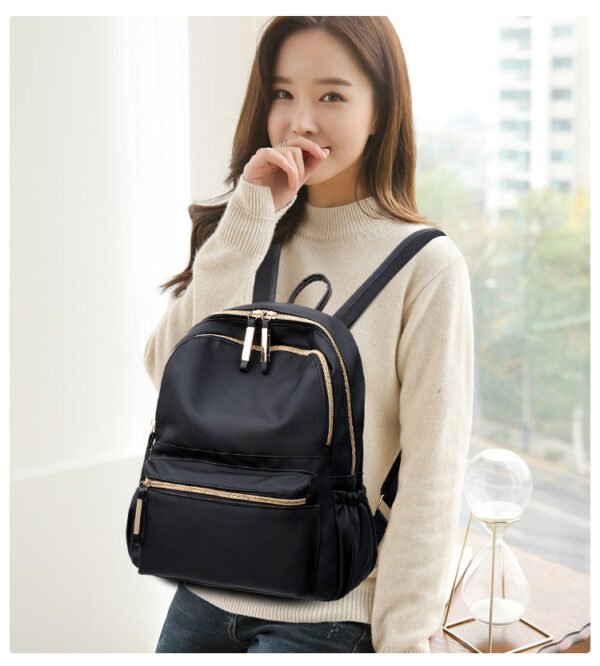 Waterproof Oxford Backpack Women Black School Bags - Image 8