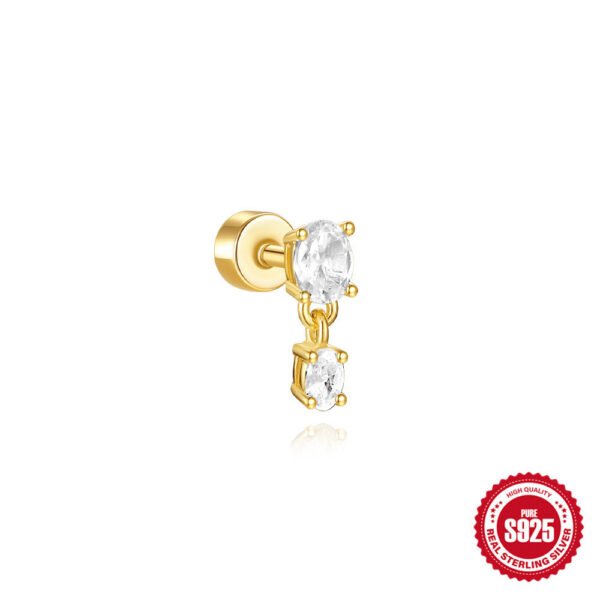 Unisex S925 Silver Geometric Ear Bone Stud - Image 10