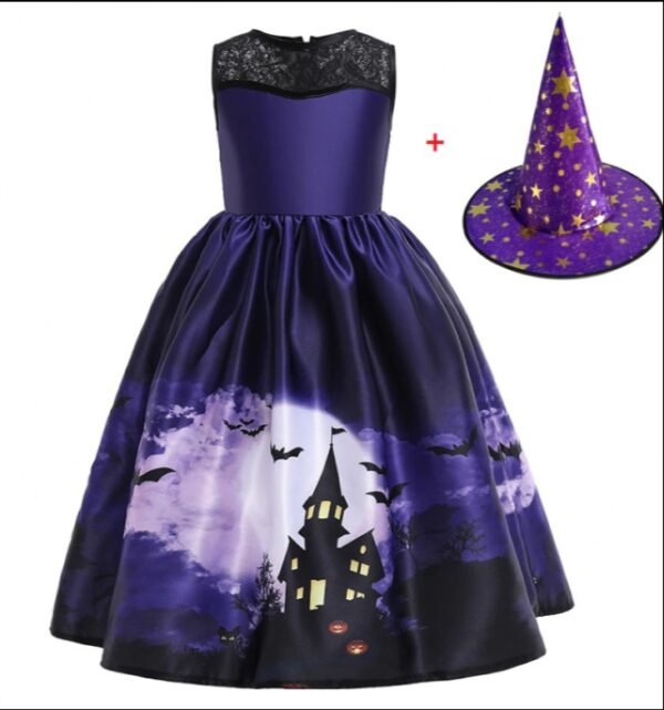 Girls' Halloween Princess Mesh Dress - Image 5