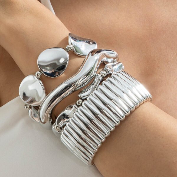 New Multi-layer Line Winding Geometric Open Bracelet Suit - Image 3