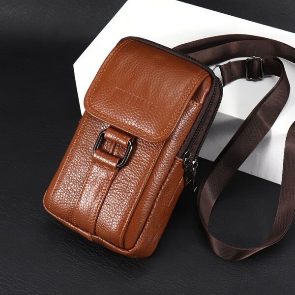 Men's Genuine Leather Multifunctional Phone Waist Bag - Image 5