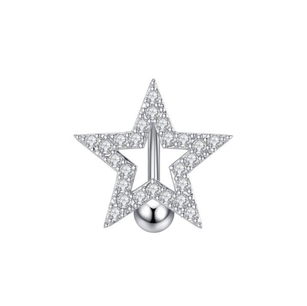 Women's Butterfly Star Zircon Navel Ring - Image 3