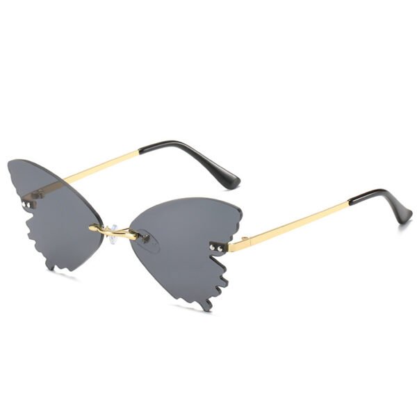Butterfly Rimless Sunglasses Street Shooting Funny Sunglasses - Image 6
