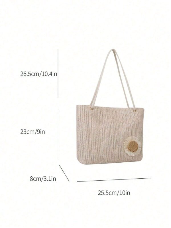 Women's Large Capacity Korean Woven Tote Bag - Image 5