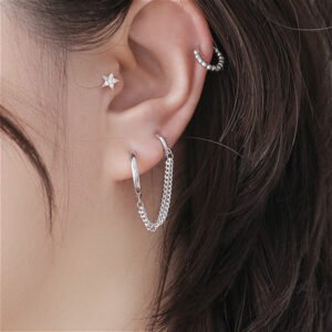 Double Ear Piercings One-piece Earrings