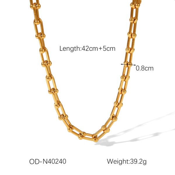 Unisex Stainless Steel Horseshoe Jewelry Set - Image 7
