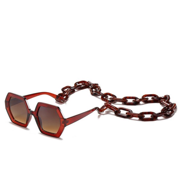Personality Chain Sunglasses Exaggerated Octagonal Sunglasses - Image 3
