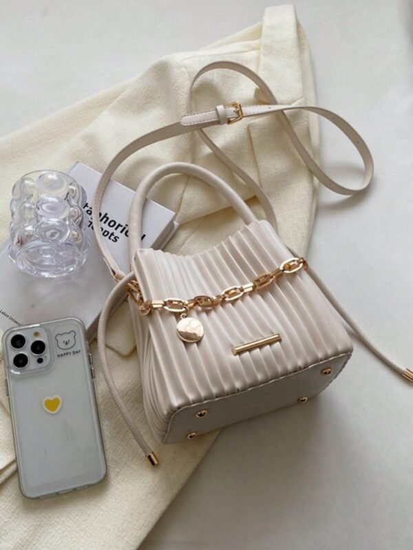 Women's Pearl Lace Chain Small Square Crossbody Bag - Image 10